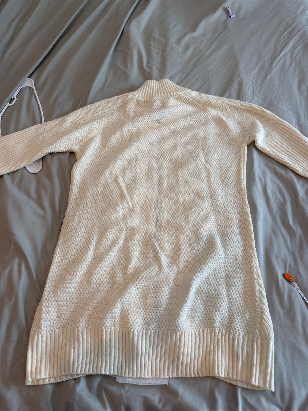 VENUS Cream Ribbed Collar Zip Cardigan - Picture 5 of 5
